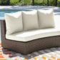 Big Sur Curved Loveseat w/off-white cushion - Venini Furniture 