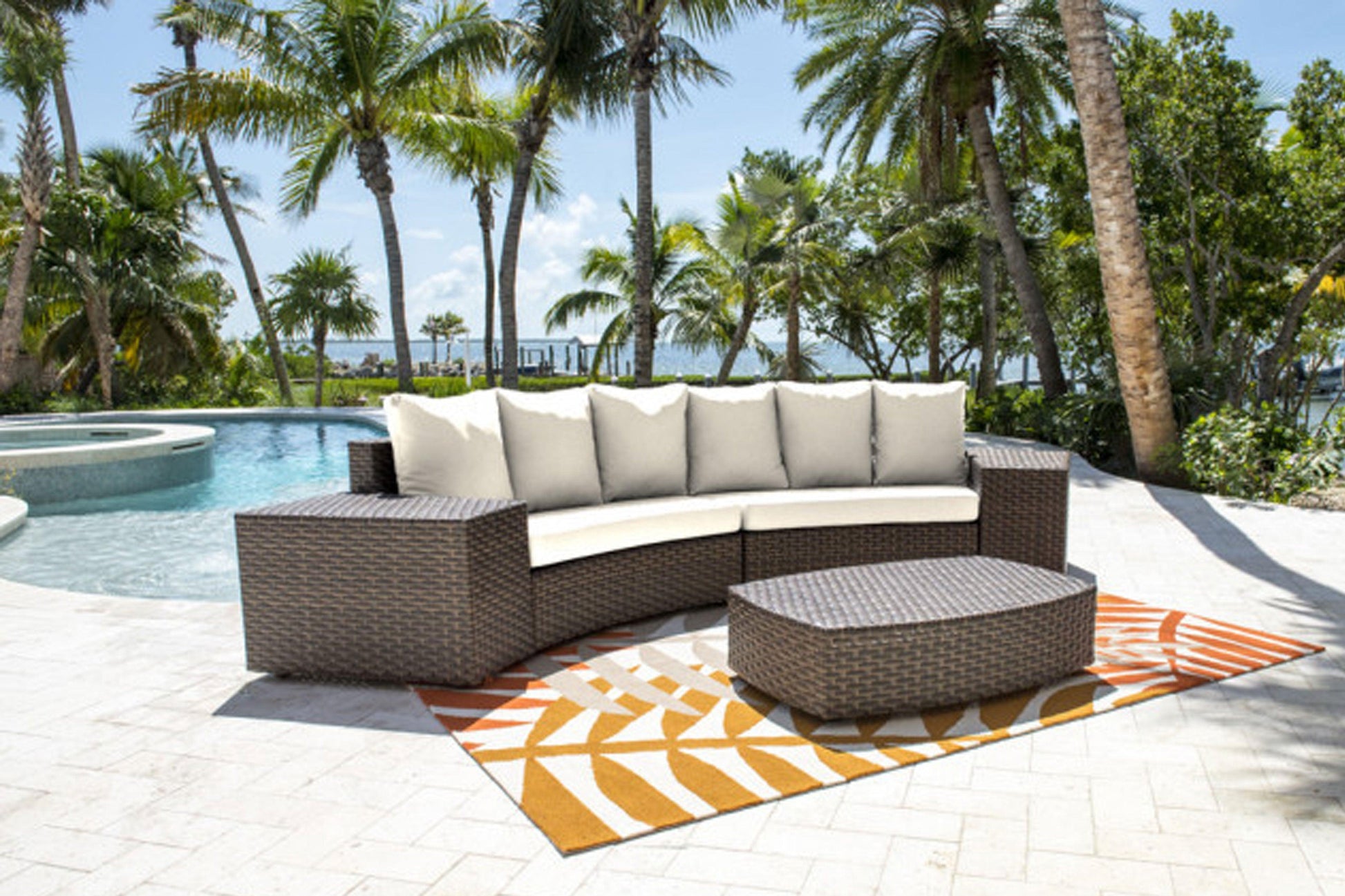 Big Sur 5 PC Sectional Set w/off-white cushions - Venini Furniture 