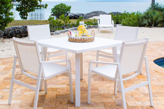 Mykonos 5 PC Dining Set SKU: PJO-2401-WHT-5DA - Venini Furniture 