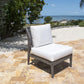 Poolside Armless Chair w/off-white cushion SKU: PJO-2701-GRY-A - Venini Furniture 